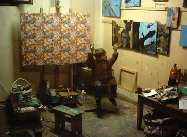 Hans Peter Buhr in his fathers studio 2005